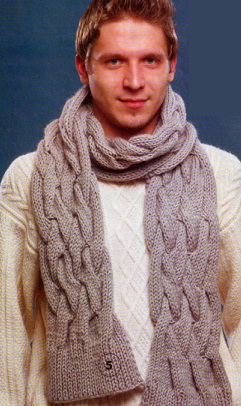 Вязаный мужской шарф