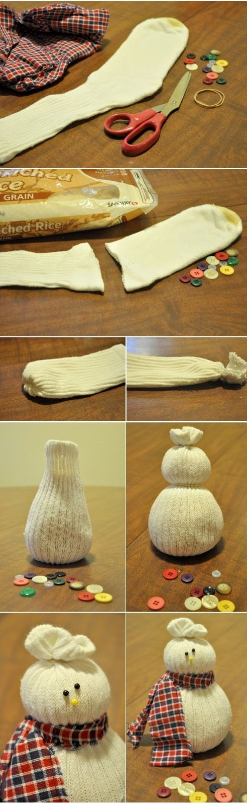как сделать снеговика из носка