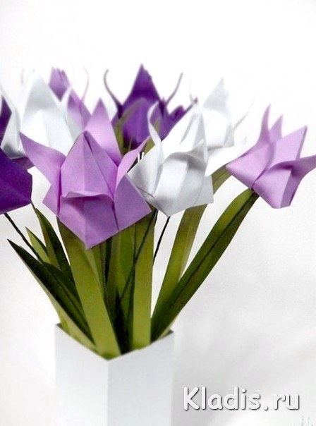 Цветы из бумаги оригами тюльпаны